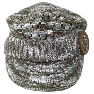 Scala Pronto Green Brown Army Cap Knit Fleece Lined Hat One Size OS Winter Warm